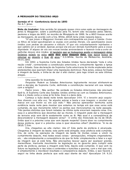 Manual Sermão nº 4 - Conferência Geral de 1893 em PDF